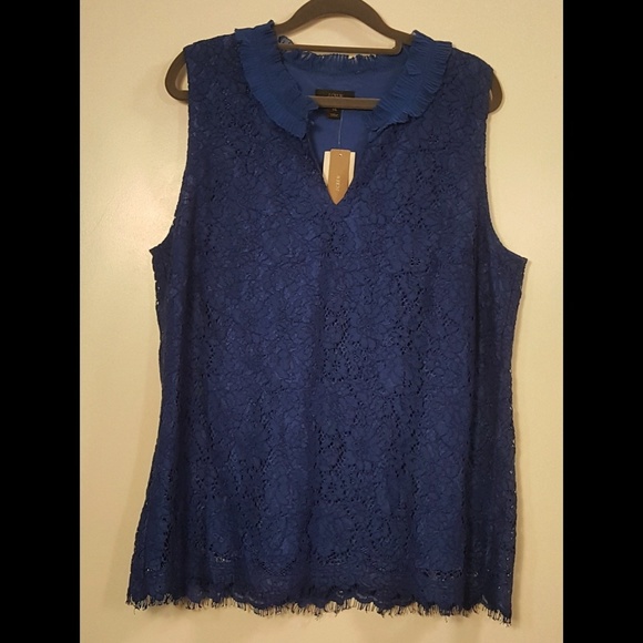 J. Crew Tops - NWT J.Crew Blue Lace Sleeveless Top